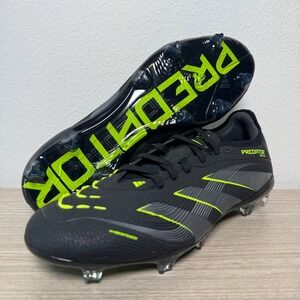 Adidas Predator Pro FG Soccer Cleats Black Lucid Lemon Men's 9 JI1197 Football
